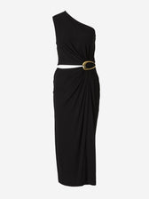 Bottega Veneta Mujer Barcelona Vestido Midi de Viscosa y Crepé color Negro sku 721-000376 01 - Foto 2