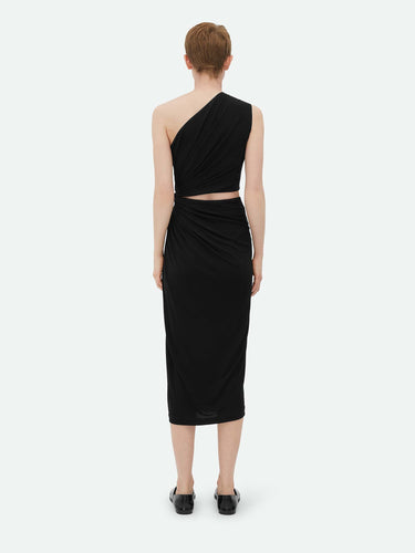 Bottega Veneta Mujer Barcelona Vestido Midi de Viscosa y Crepé color Negro sku 721-000376 01 - Foto 3