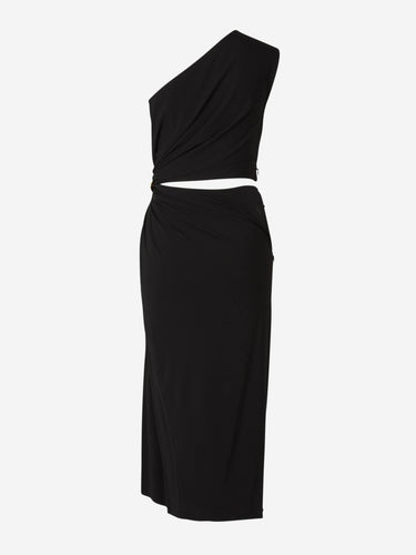 Bottega Veneta Mujer Barcelona Vestido Midi de Viscosa y Crepé color Negro sku 721-000376 01 - Foto 4