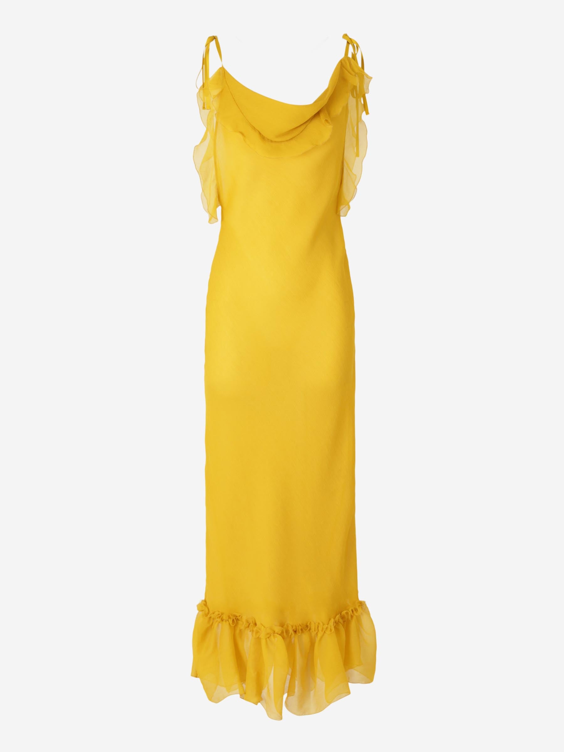 Saint Laurent Mujer Barcelona Vestido Maxi Seda color Amarillo sku 721-000386 01 - Foto 1
