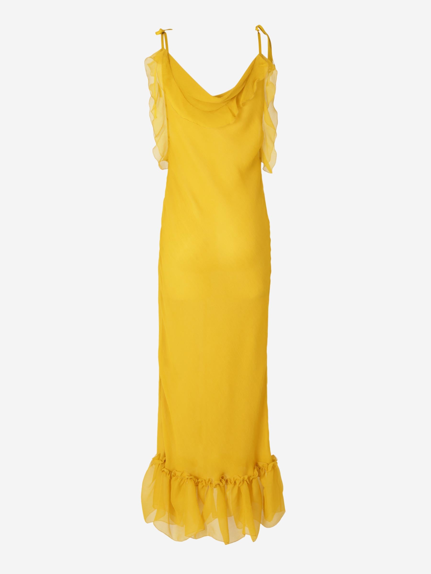Saint Laurent Mujer Barcelona Vestido Maxi Seda color Amarillo sku 721-000386 01 - Foto 2