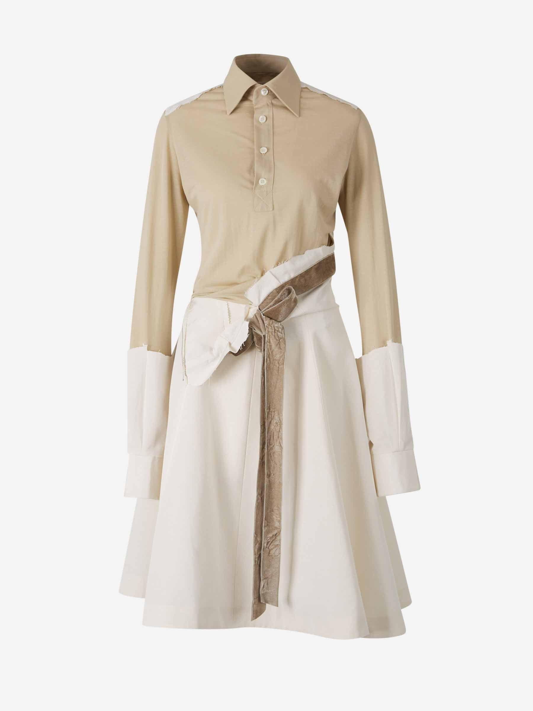 Maison Margiela Mujer Barcelona Vestido Midi Capas color Beige sku 721-000431 01 - Foto 1