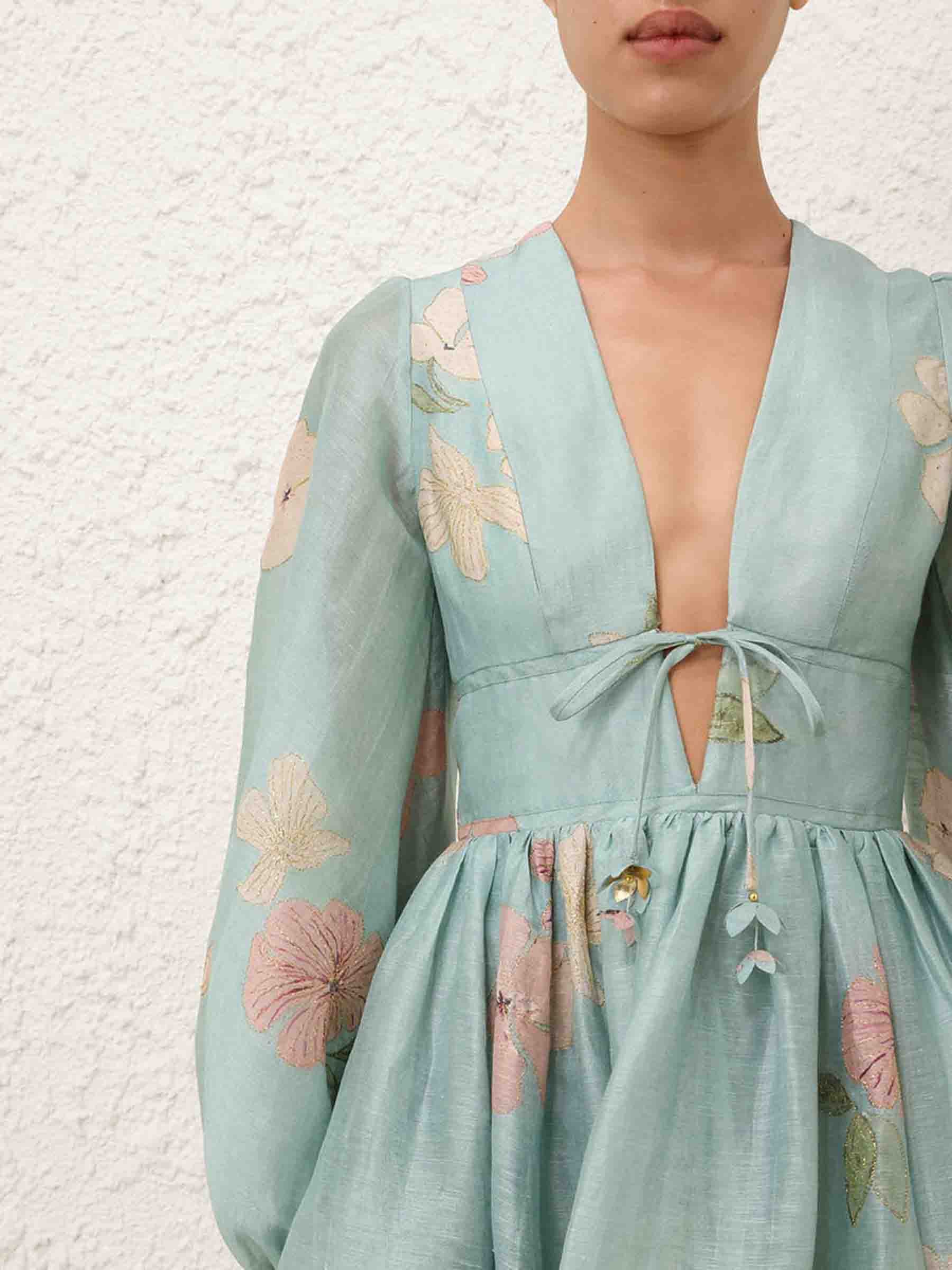 knee length dresses for ladies Zimmermann – Zimmermann Illuminate Drawn Midi Dress in Barcelona or Shop Online Mujer 721-000488 01