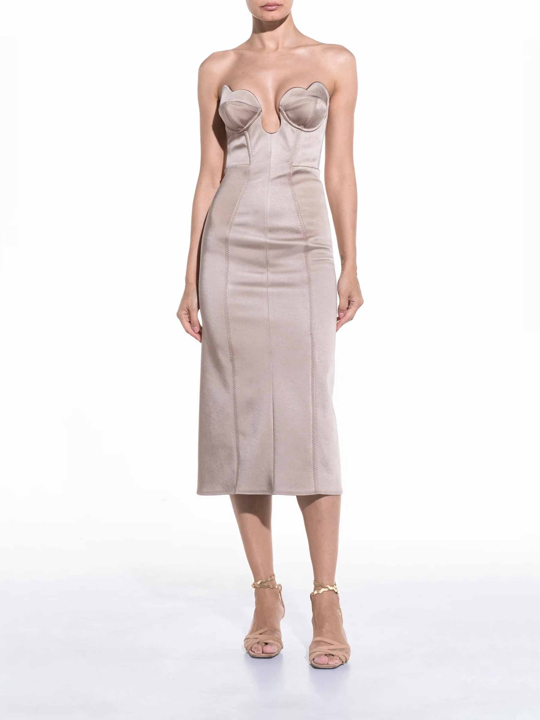 Maria Lucia Hohan Mujer Barcelona Vestido Midi Nemy color Taupe sku 721-000503 01 - Foto 2