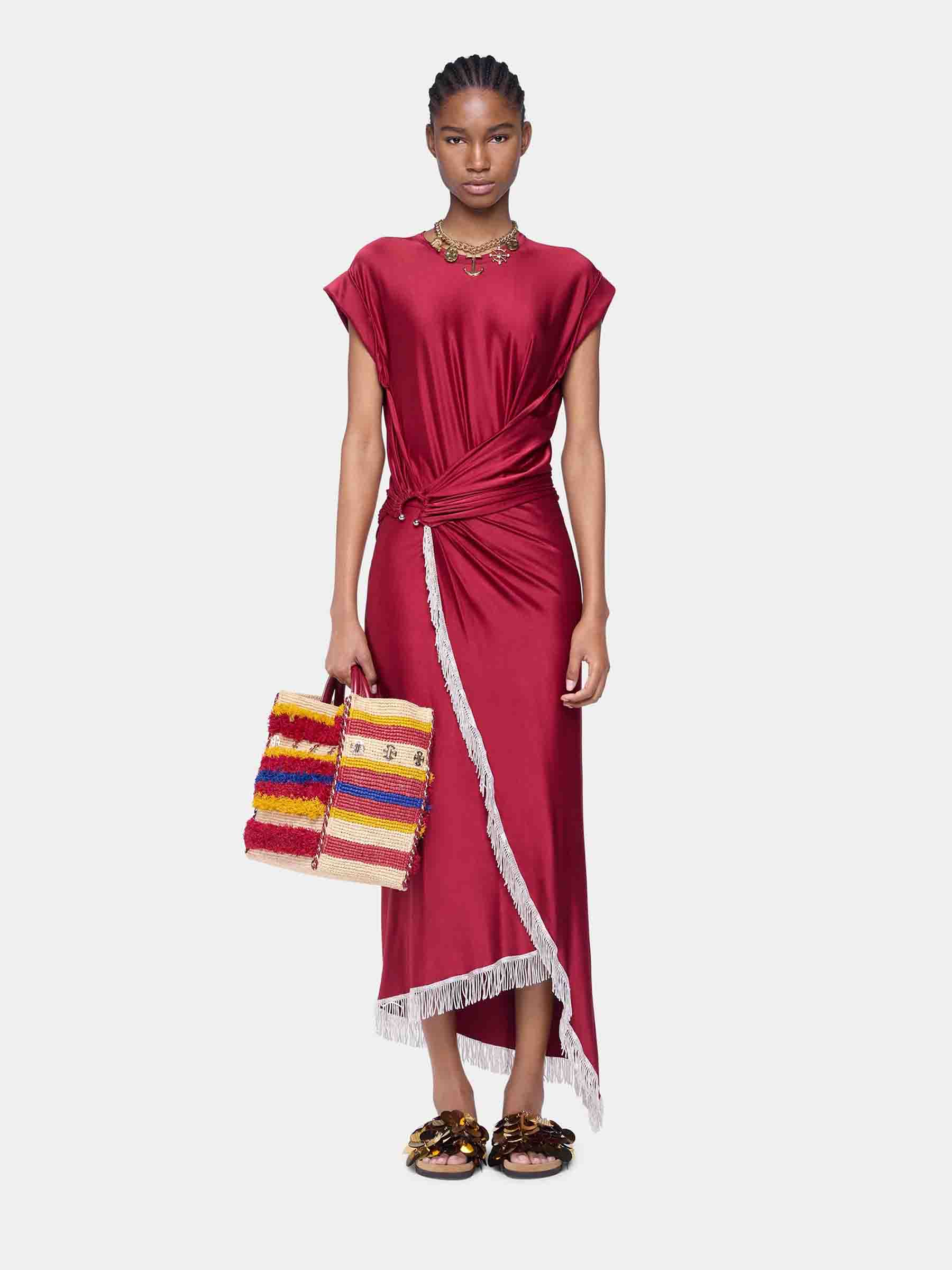 Rabanne Mujer Barcelona Vestido Maxi Jersey color Burdeos sku 721-000533 01 - Foto 2