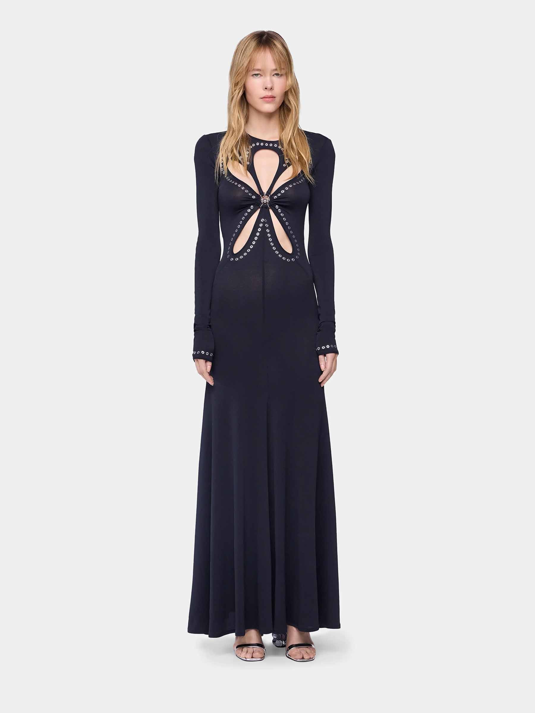 Rabanne Mujer Barcelona Vestido Maxi Ojales color Negro sku 721-000534 01 - Foto 2