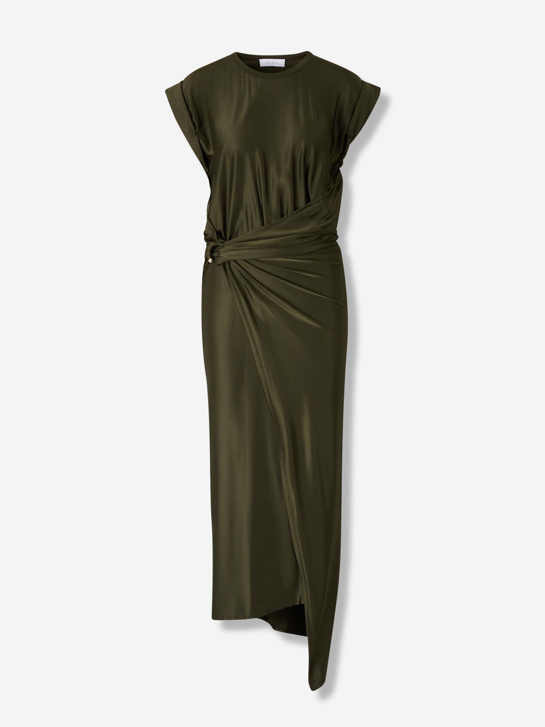 Rabanne Mujer Barcelona Vestido Midi Drapeado color Verde Jungla sku 721-000535 01 - Foto 1