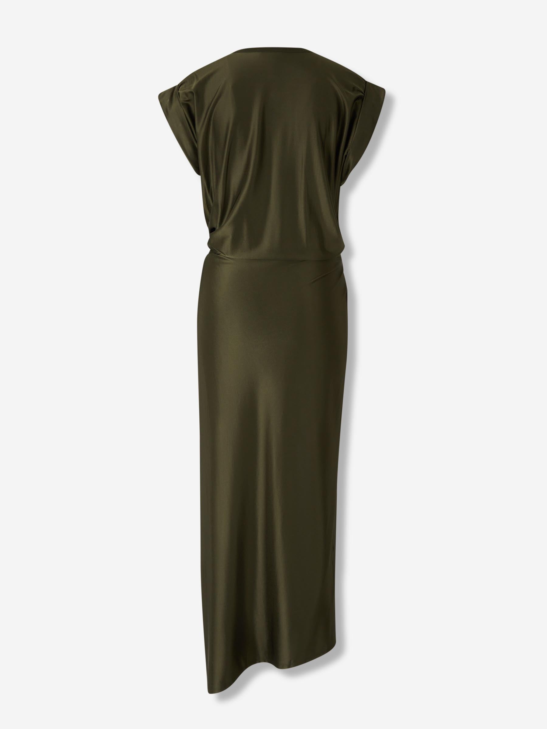 Rabanne Mujer Barcelona Vestido Midi Drapeado color Verde Jungla sku 721-000535 01 - Foto 2