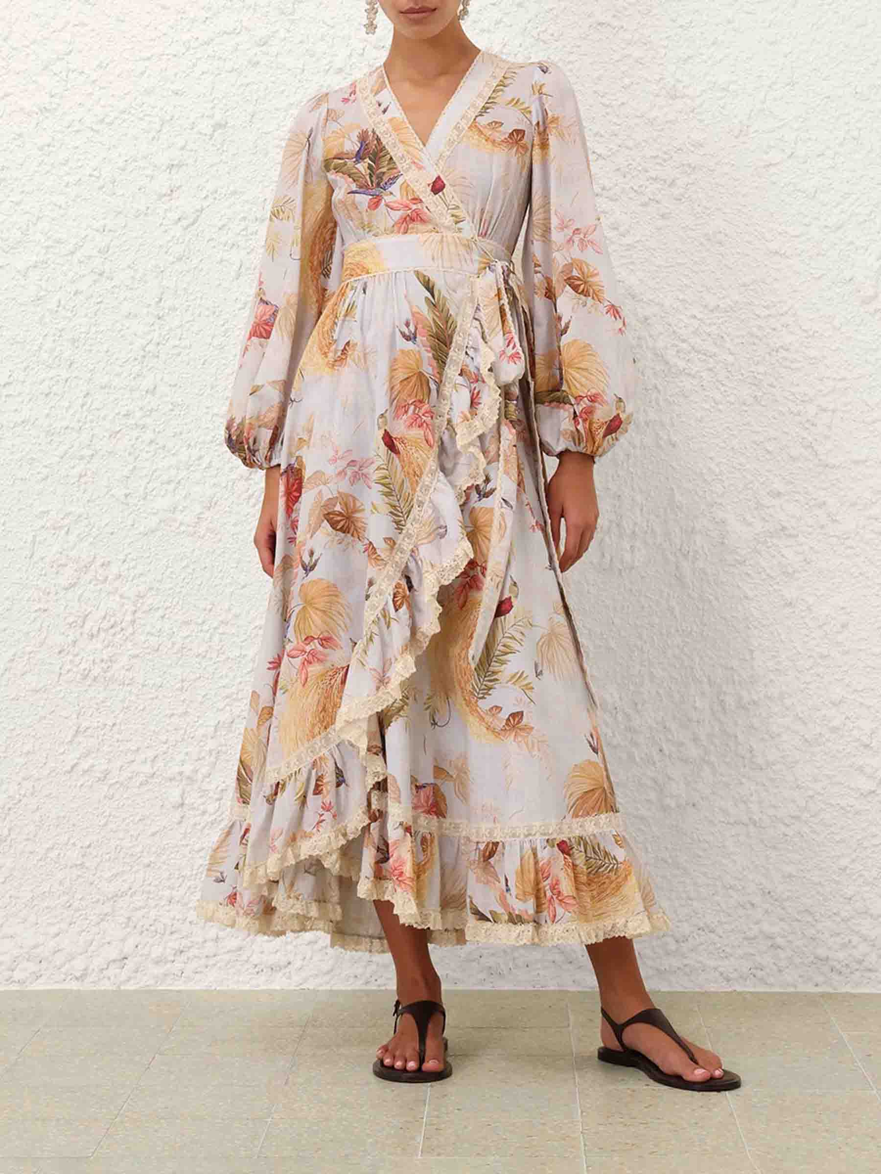 Zimmermann Mujer Barcelona Vestido Midi Volantes color Azul Celeste sku 721-000548 01 - Foto 2