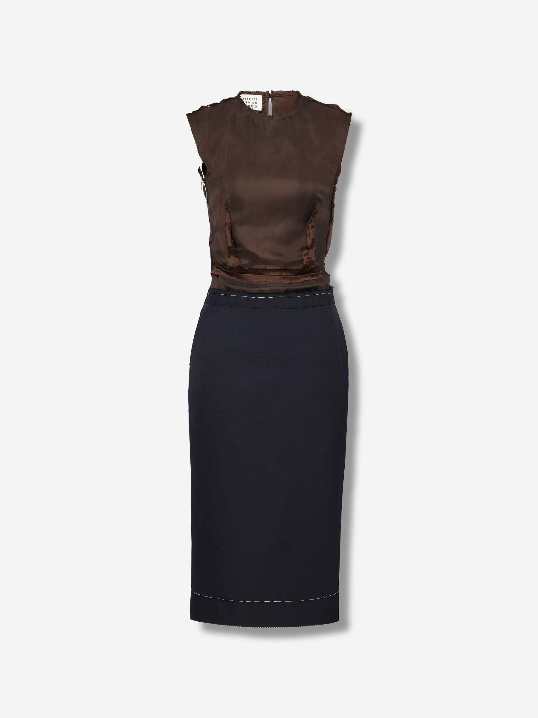 Maison Margiela Mujer Barcelona Vestido Midi Work-in-progress color Marrón Oscuro sku 721-000551 01 - Foto 1