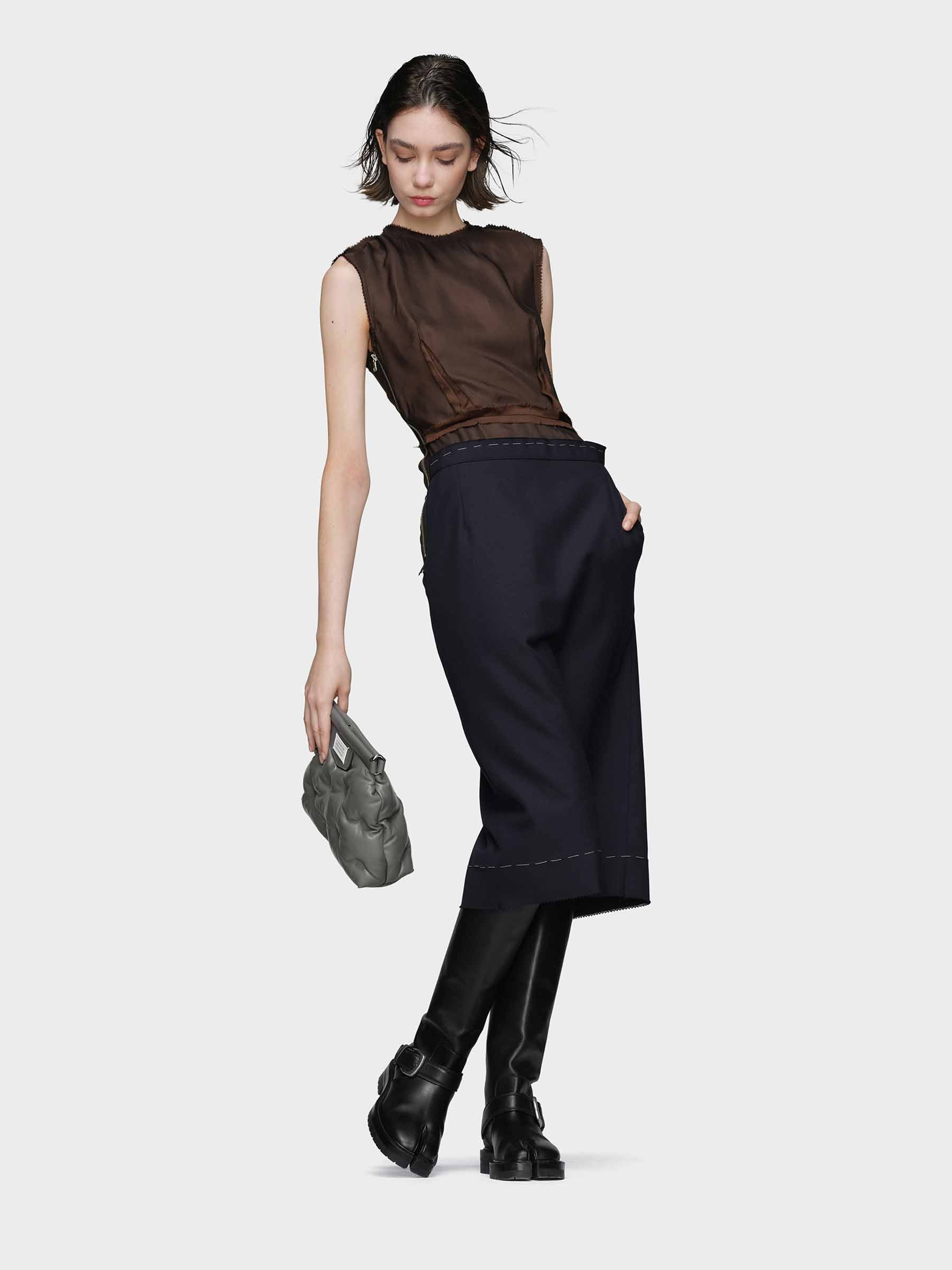 Maison Margiela Mujer Barcelona Vestido Midi Work-in-progress color Marrón Oscuro sku 721-000551 01 - Foto 2