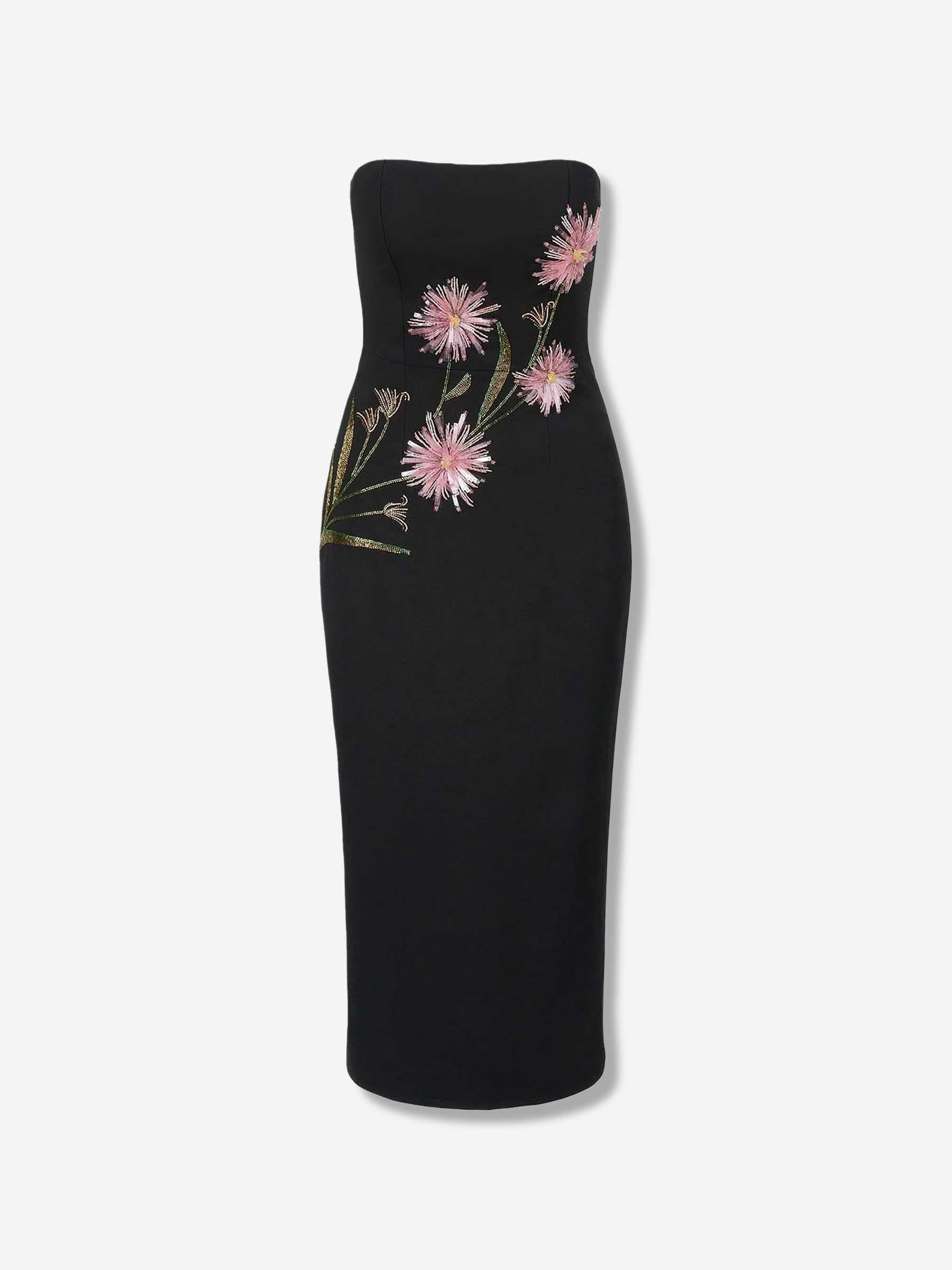 Staud Mujer Barcelona Vestido midi Brooke Dahlia Daydream color Negro sku 721-000555 01 - Foto 1