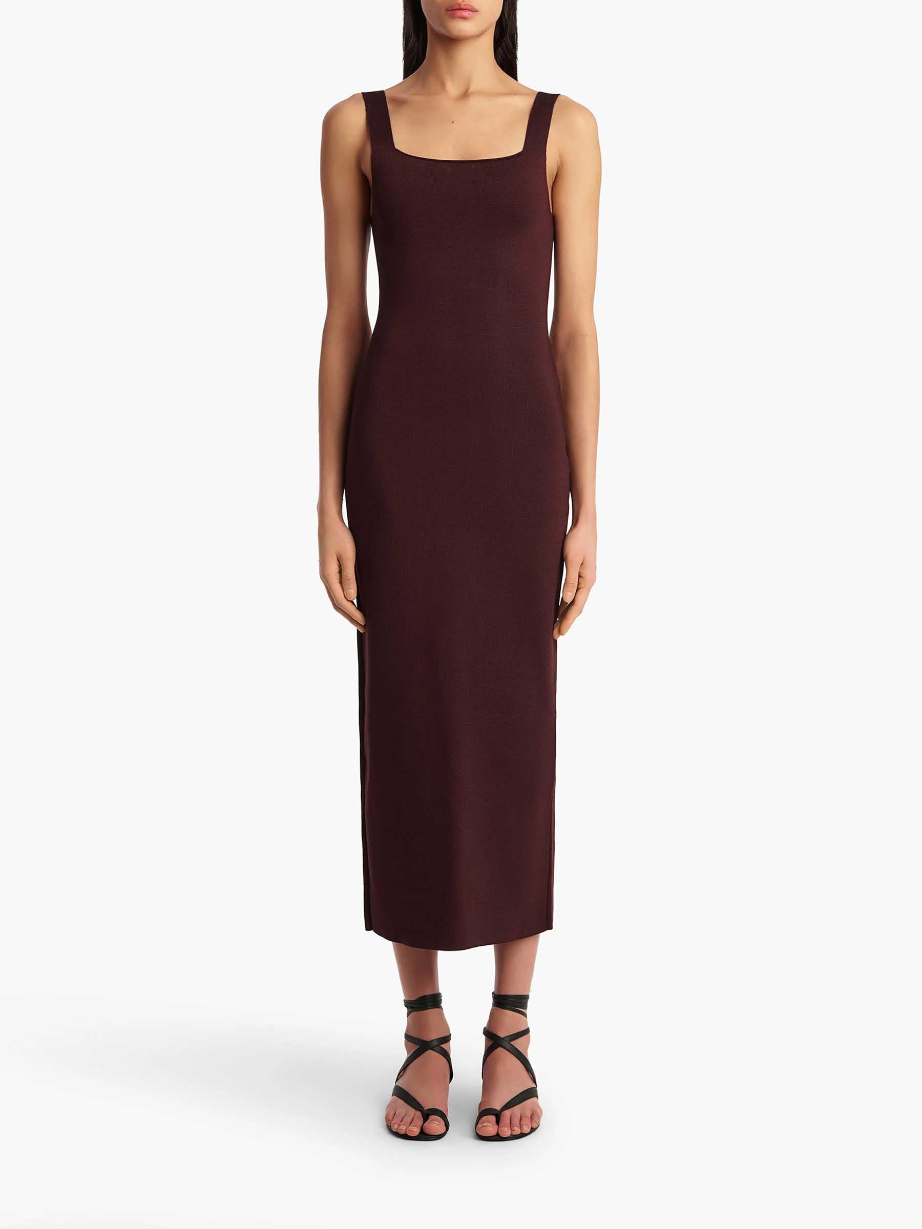 Khaite Mujer Barcelona Vestido Midi Punto color Burdeos sku 721-000557 01 - Foto 2
