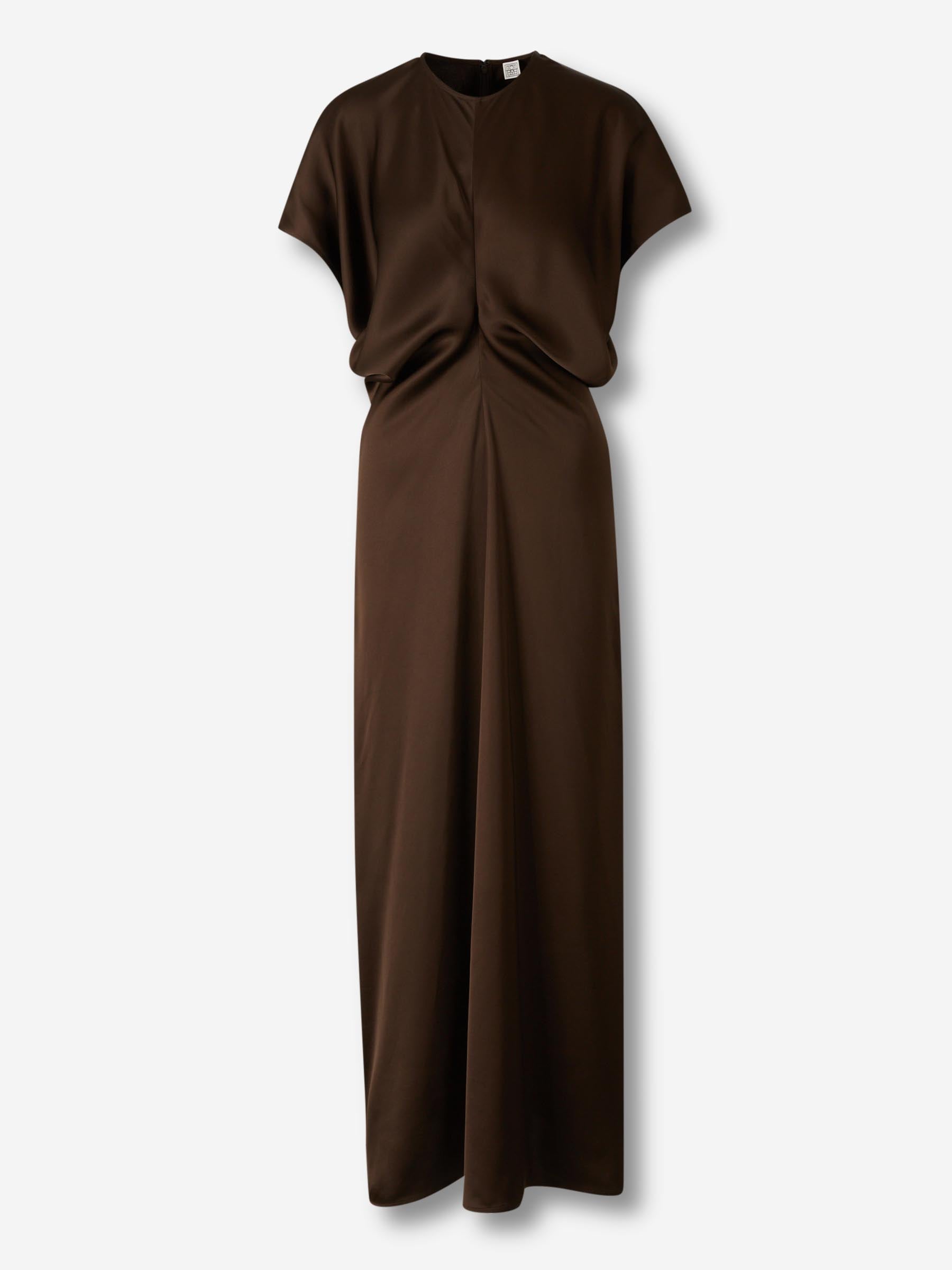 TOTEME Mujer Barcelona Vestido Midi Satén color Marrón Oscuro sku 721-000581 01 - Foto 1