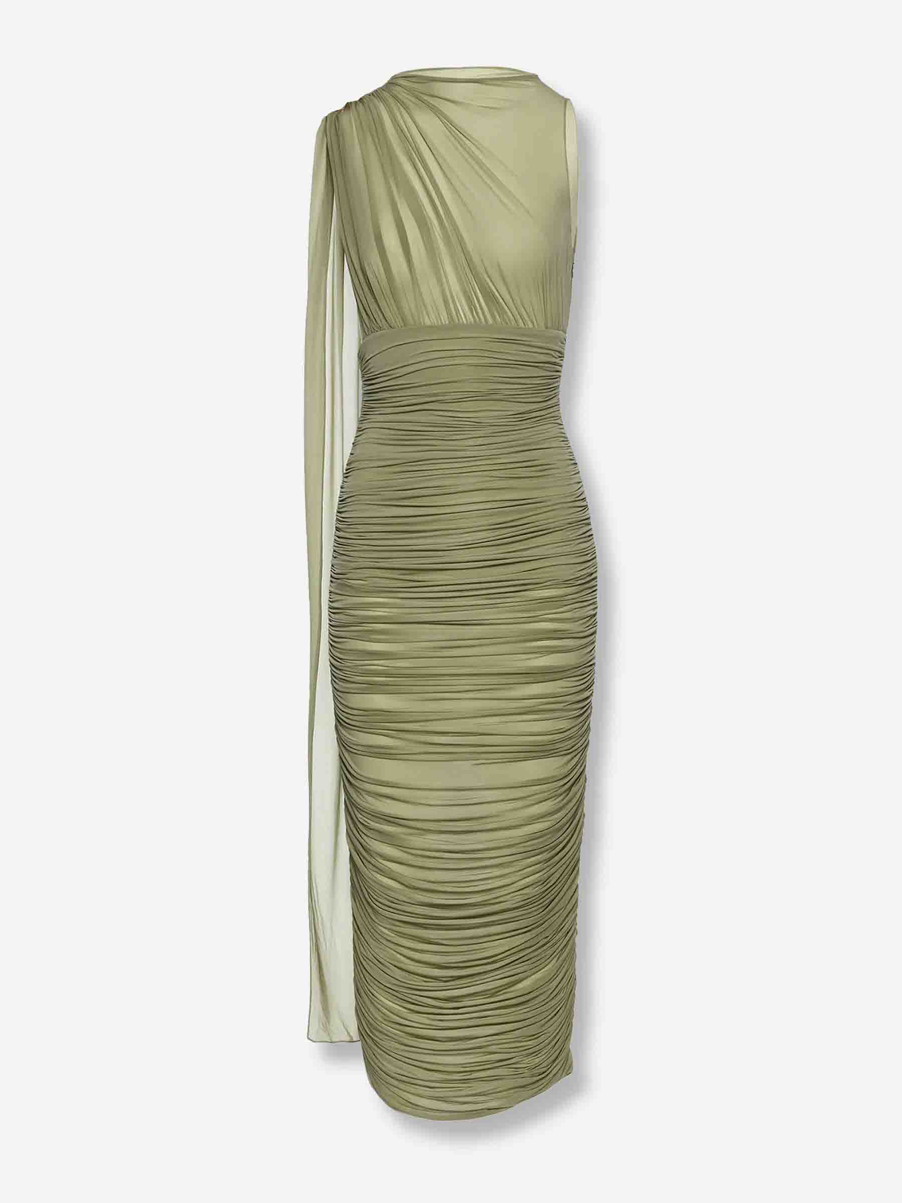 Magda Butrym Mujer Barcelona Vestido Midi Drapeado color Verde sku 721-000583 01 - Foto 1