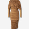 Magda Butrym Mujer Barcelona Vestido Midi Drapeado color Camel sku 721-000584 01 - Foto 1