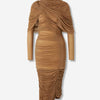 Magda Butrym Mujer Barcelona Vestido Midi Drapeado color Camel sku 721-000584 01 - Foto 1