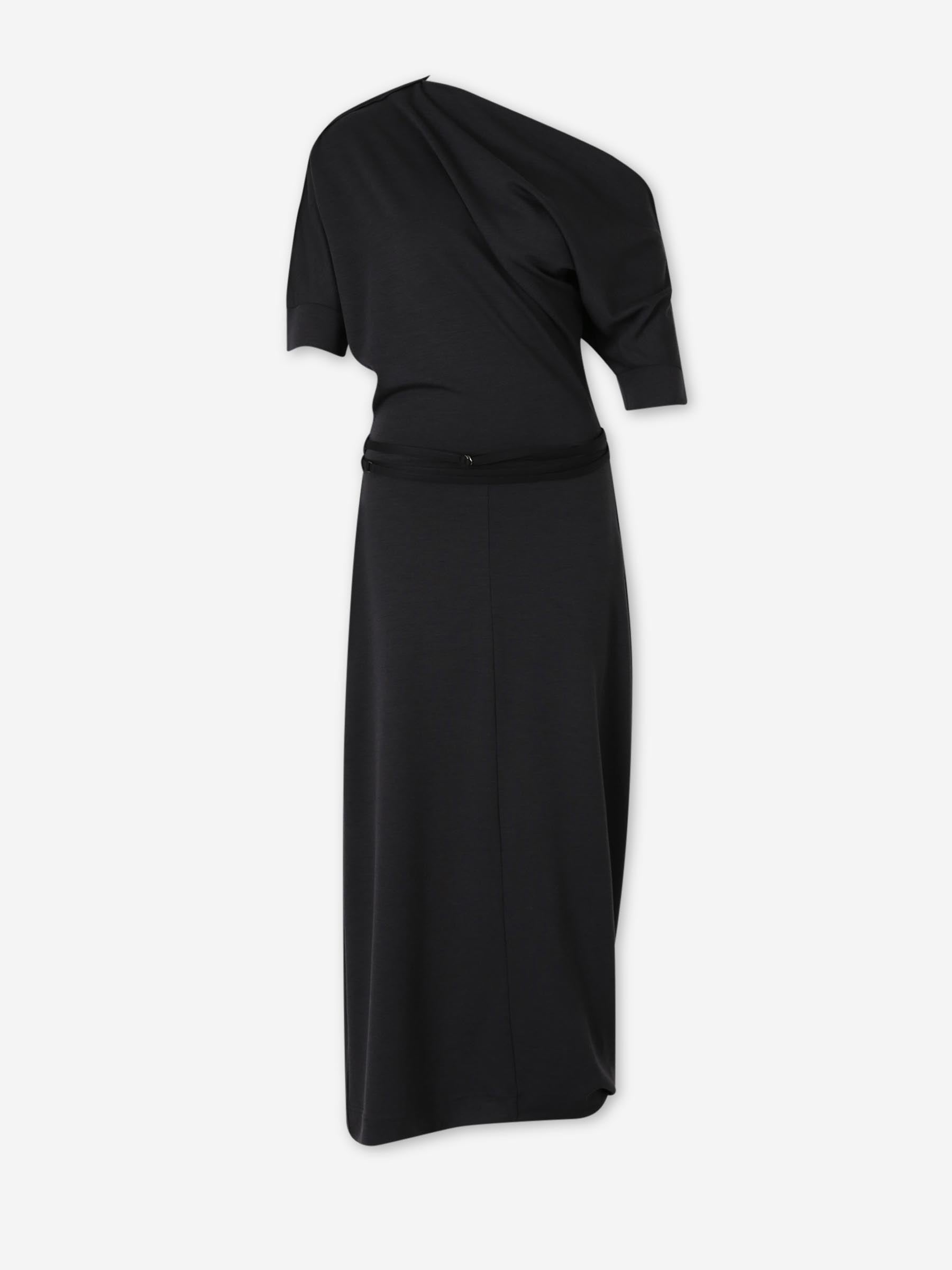 Lemaire Mujer Barcelona Vestido Midi Asimétrico color Negro sku 721-000590 01 - Foto 1