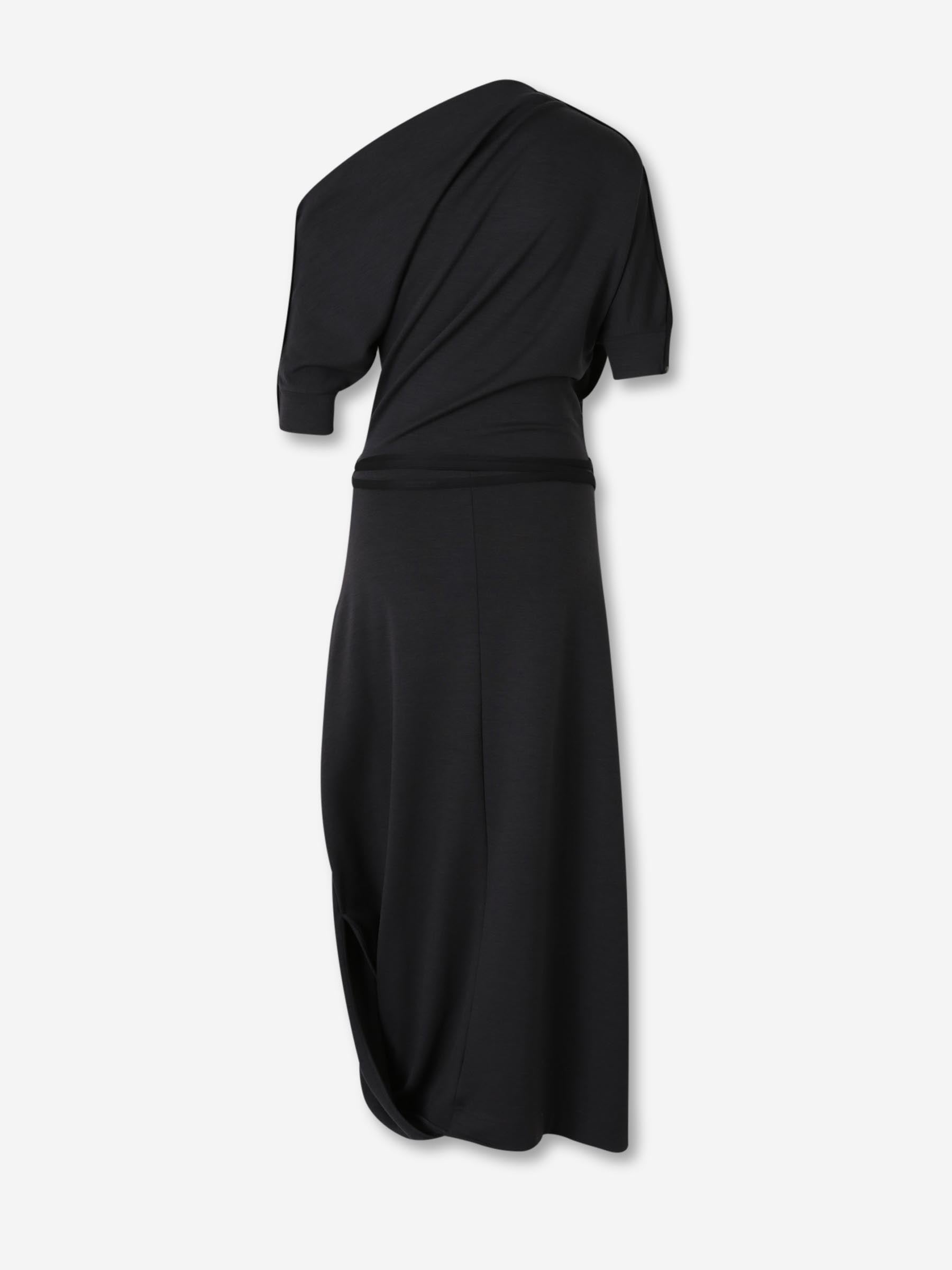 Lemaire Mujer Barcelona Vestido Midi Asimétrico color Negro sku 721-000590 01 - Foto 2
