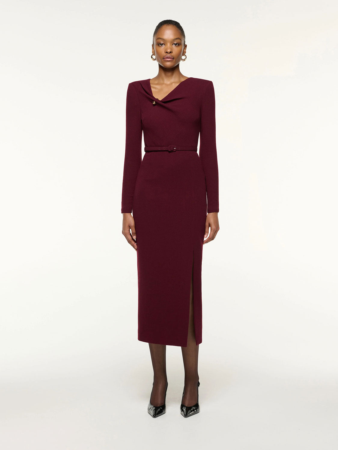 Roland Mouret Mujer Barcelona Vestido Crepé Lana color Burdeos sku 721-000593 01 - Foto 2