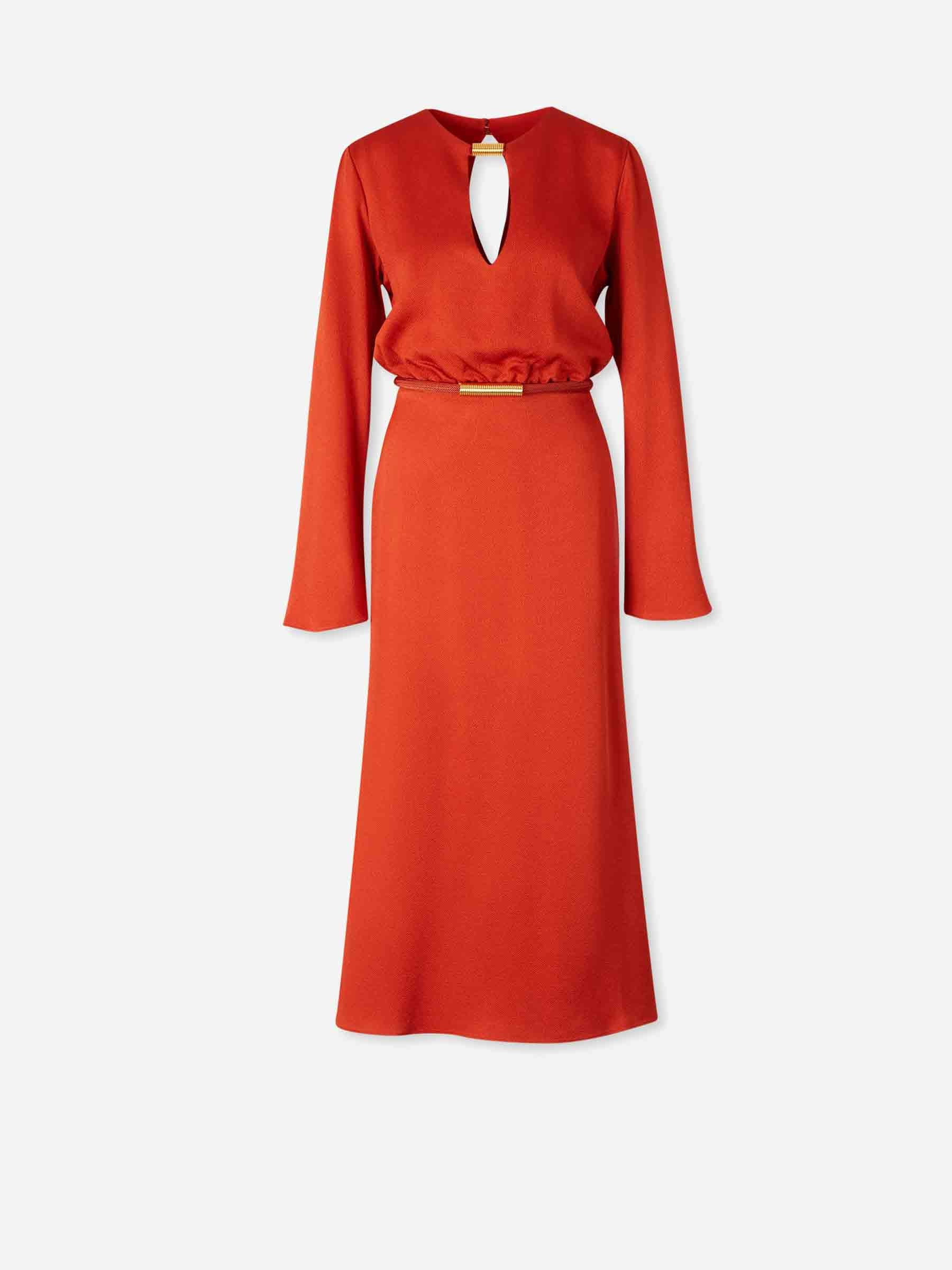 Silvia Tcherassi Mujer Barcelona Vestido Midi Pesaro color Naranja sku 721-000600 01 - Foto 1