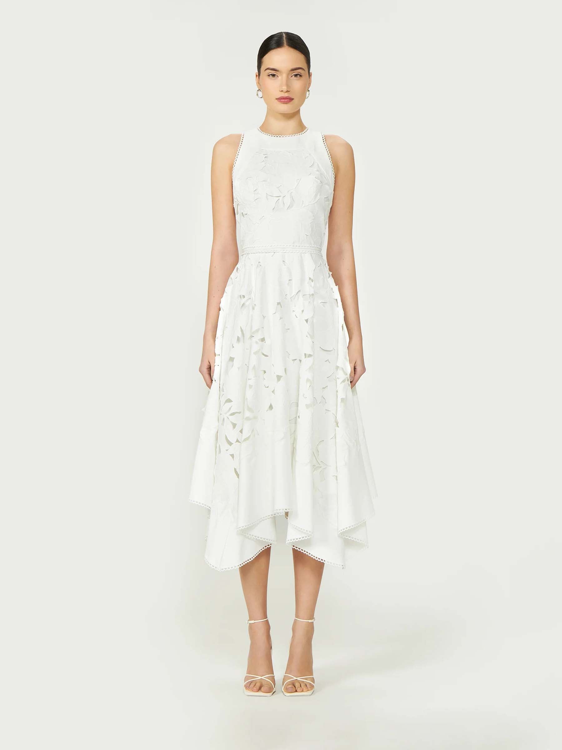 Costarellos Mujer Barcelona Vestido Midi Arianne color Blanco sku 721-000604 01 - Foto 2