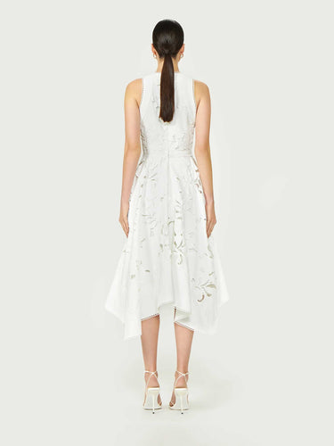 Costarellos Mujer Barcelona Vestido Midi Arianne color Blanco sku 721-000604 01 - Foto 3