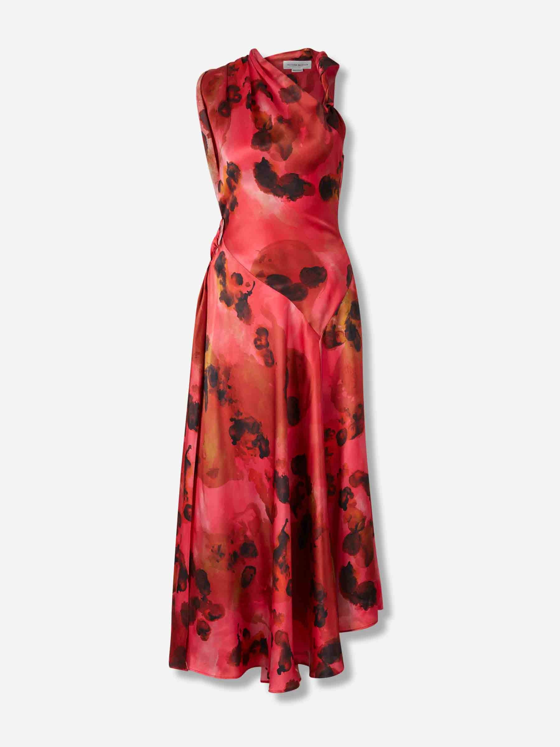 Victoria Beckham Mujer Barcelona Vestido Midi Asimétrico color Rojo sku 721-000606 01 - Foto 1