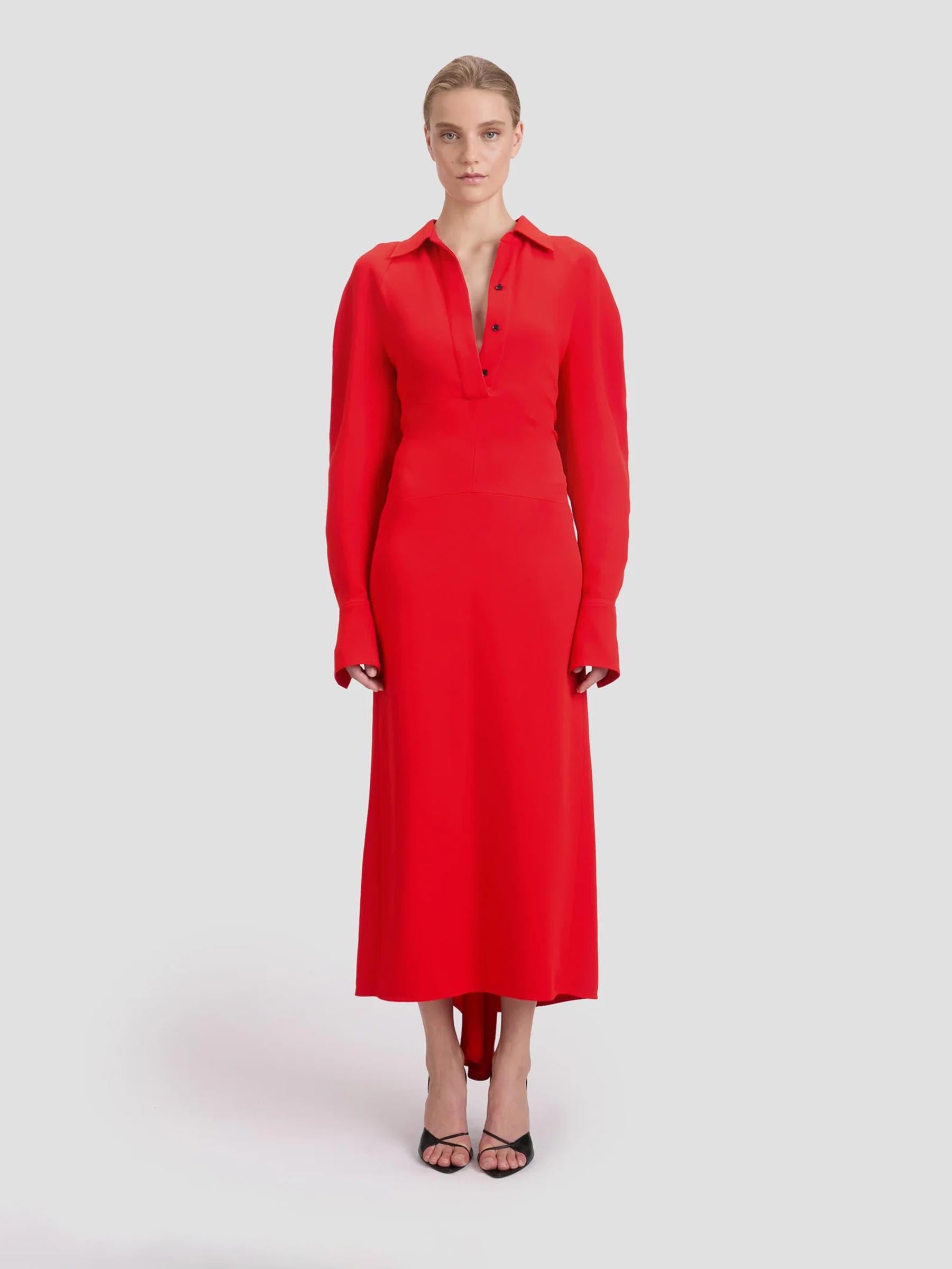 Victoria Beckham Mujer Barcelona Vestido Midi color Rojo sku 721-000607 01 - Foto 1