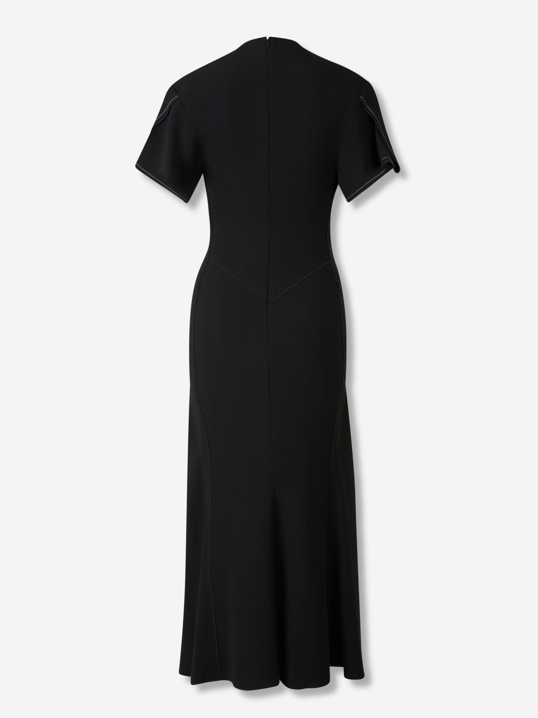 Victoria Beckham Mujer Barcelona Vestido Crepé Midi color Negro sku 721-000611 01 - Foto 2