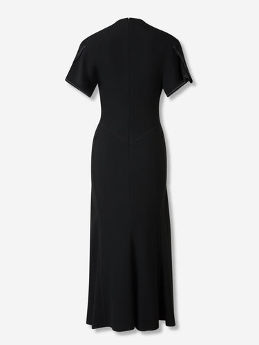 Victoria Beckham Mujer Barcelona Vestido Crepé Midi color Negro sku 721-000611 01 - Foto 2