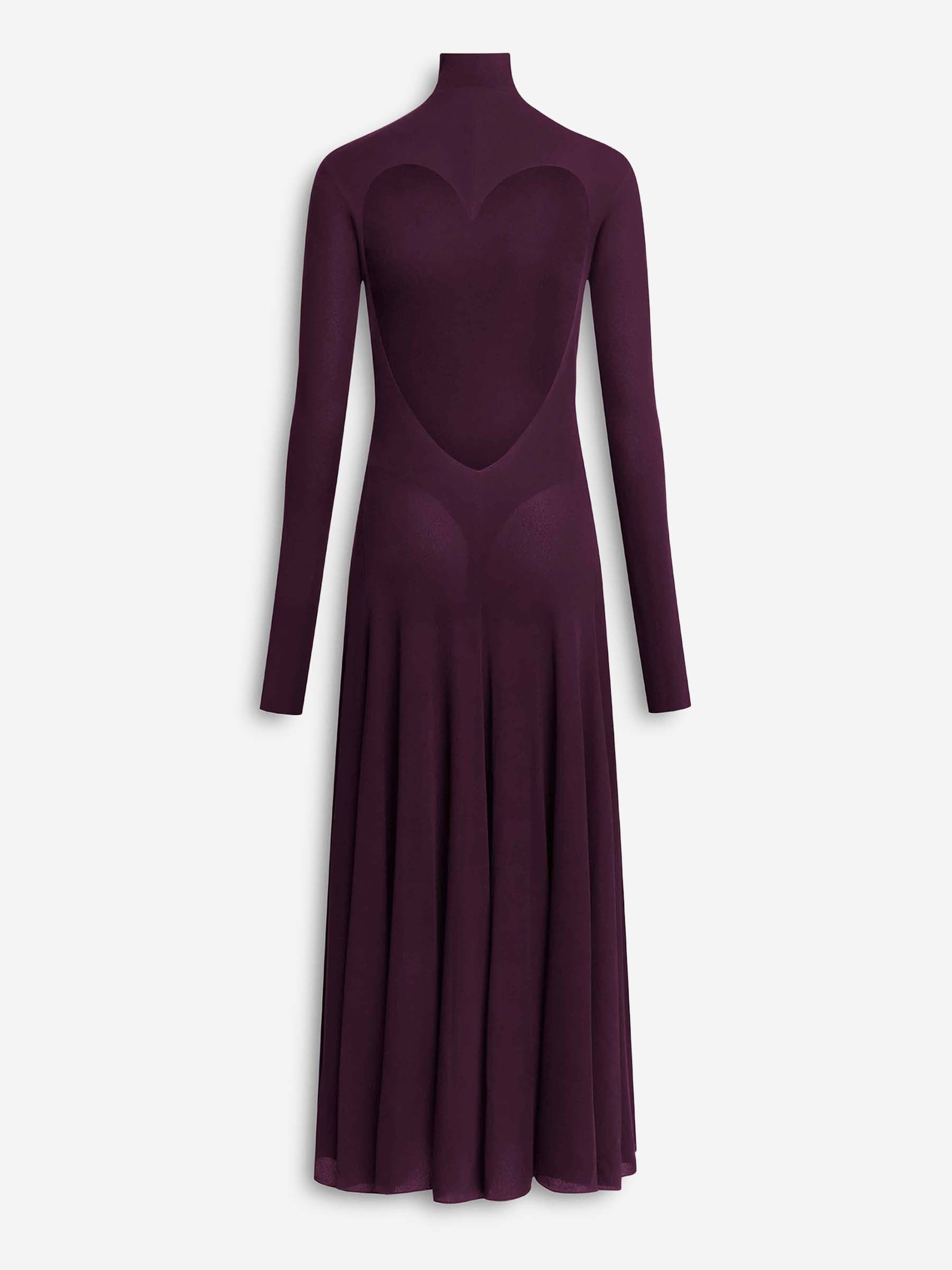 Alaïa Mujer Barcelona Vestido Midi Corazón color Burdeos sku 721-000614 01 - Foto 2