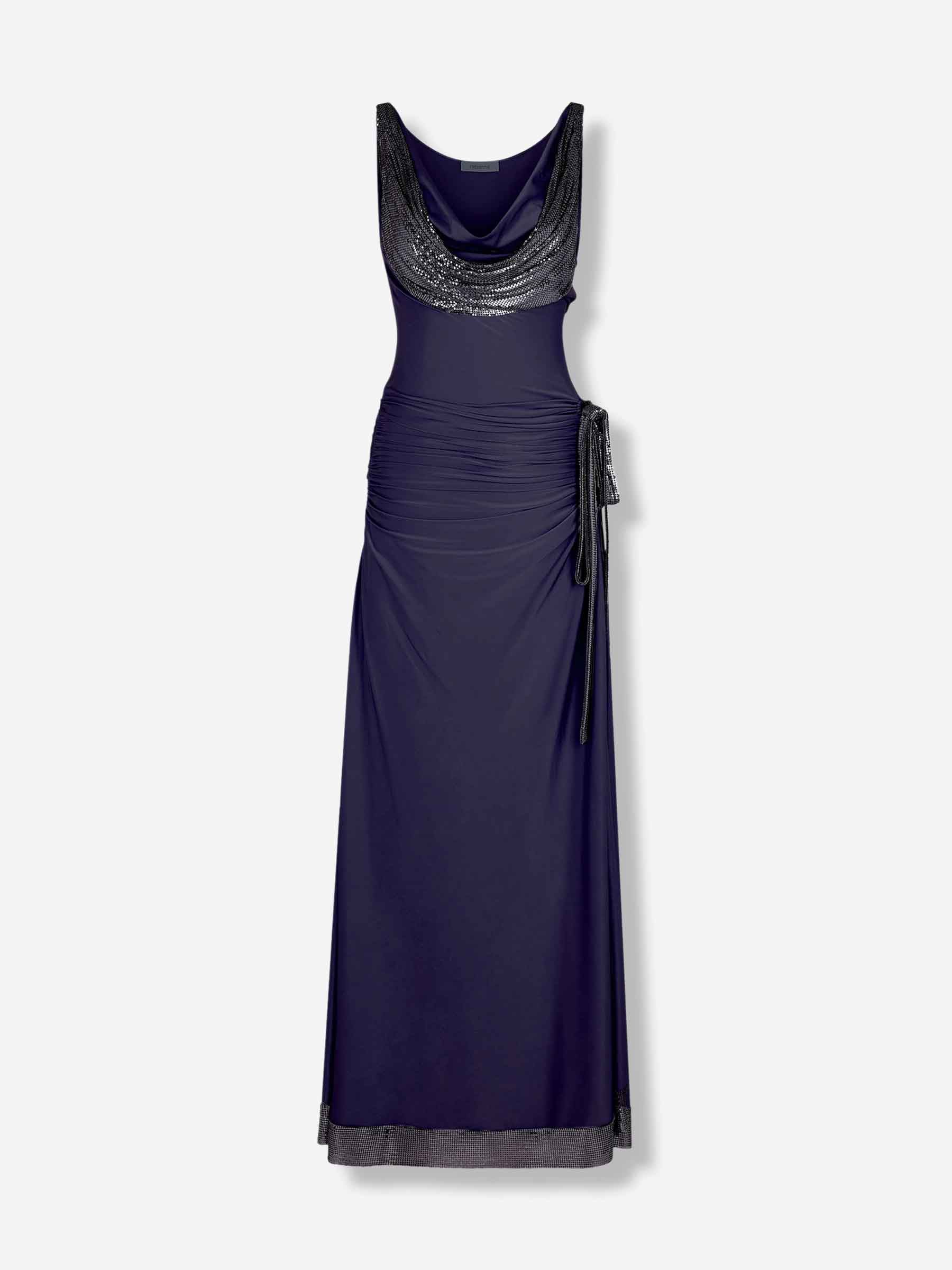 Rabanne Mujer Barcelona Vestido Maxi Drapeado color Azul Marino sku 721-000618 01 - Foto 1