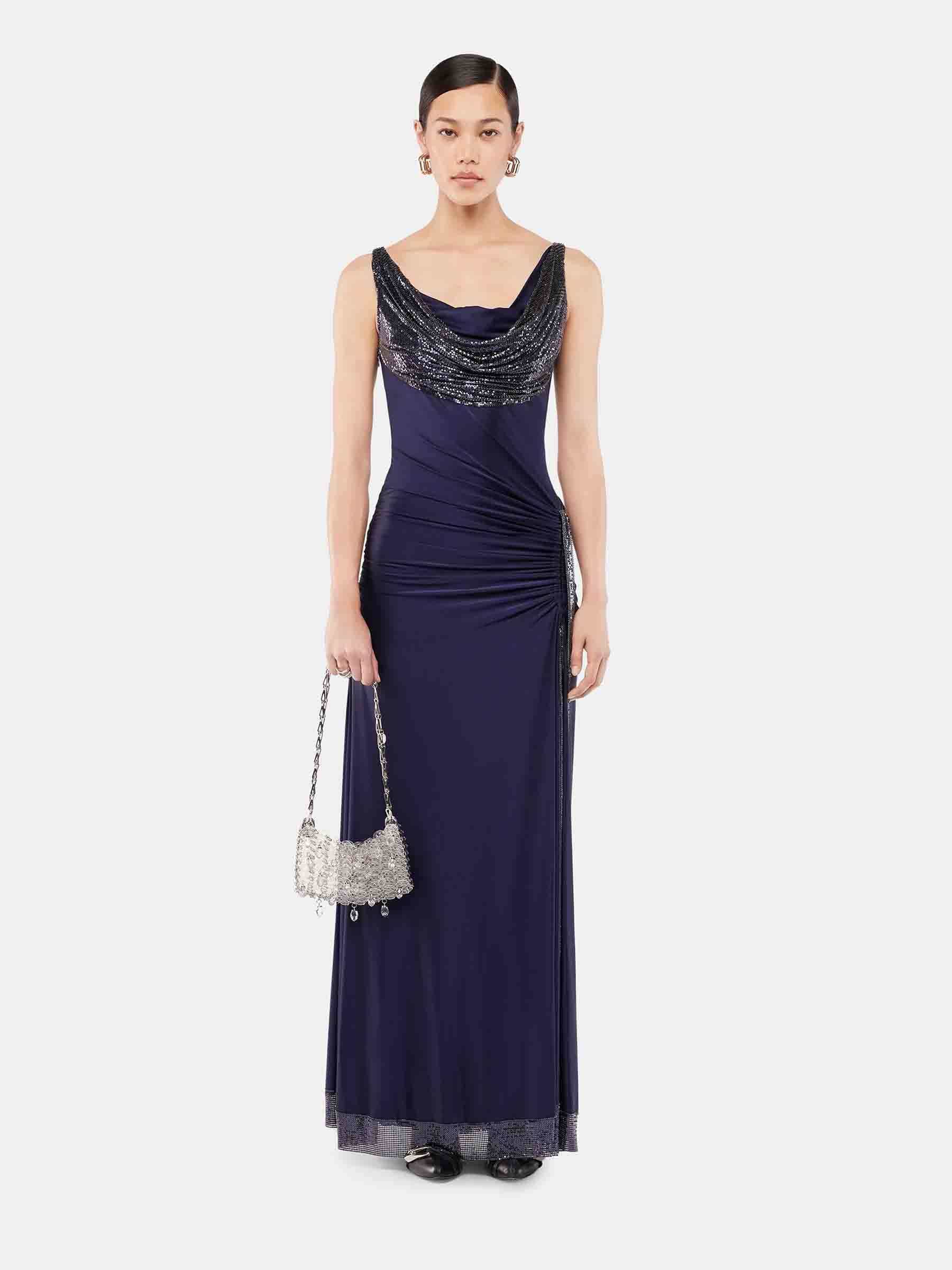 Rabanne Mujer Barcelona Vestido Maxi Drapeado color Azul Marino sku 721-000618 01 - Foto 2