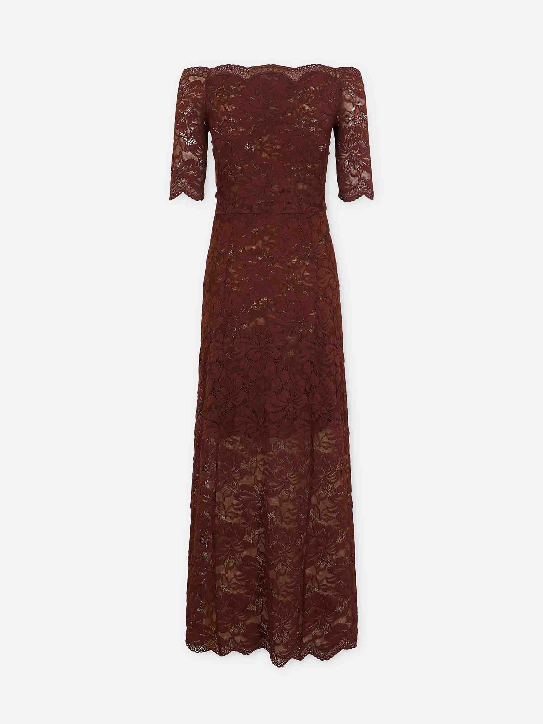 Rabanne Mujer Barcelona Vestido Midi Encaje color Marrón sku 721-000619 01 - Foto 1