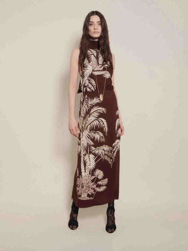 Johanna Ortiz Mujer Barcelona Vestido Midi Encanto Invernal color Marrón Oscuro sku 721-000620 01 - Foto 2