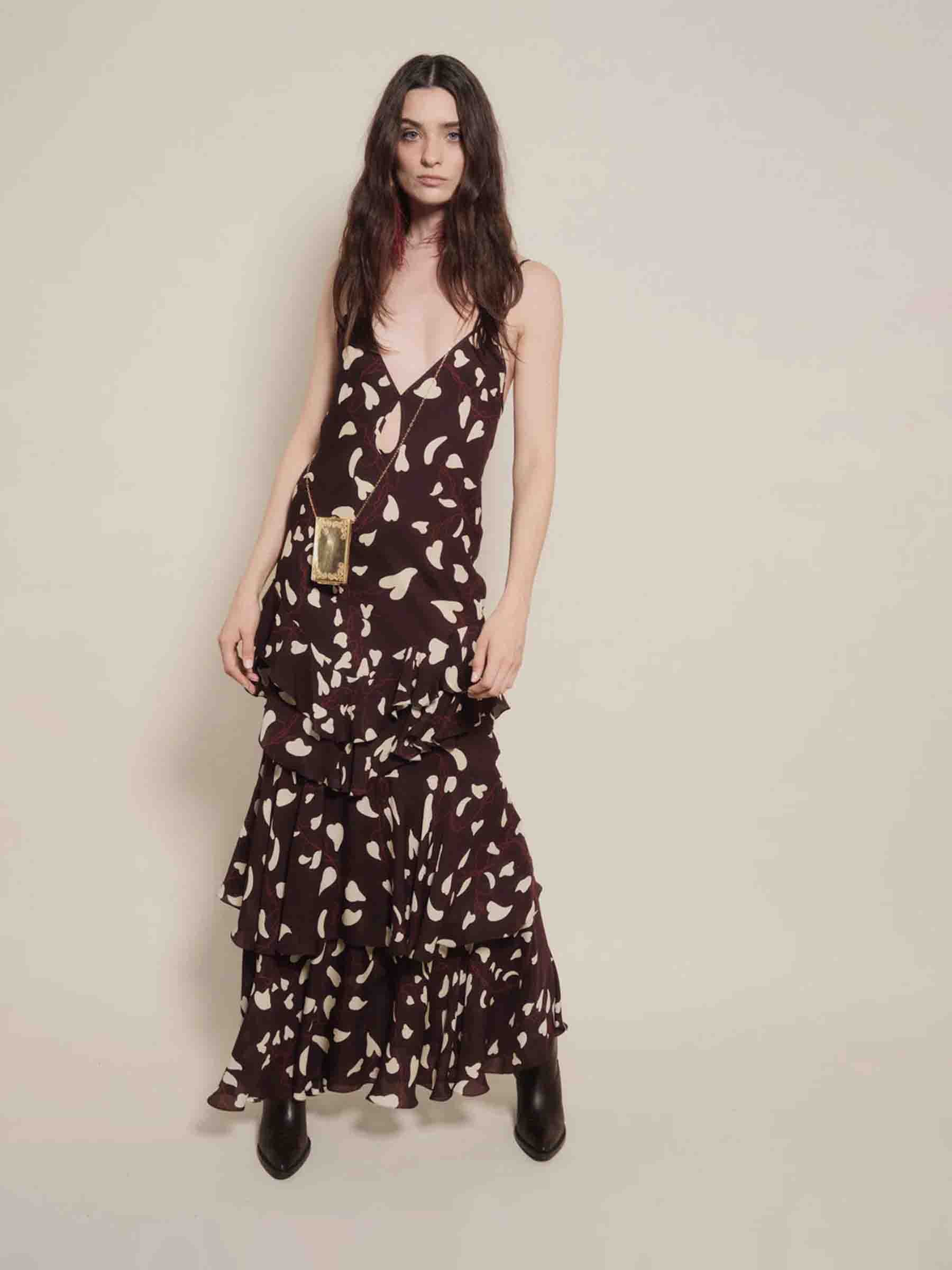 Johanna Ortiz Mujer Barcelona Vestido Maxi Reinterpretation color Marrón Oscuro sku 721-000622 01 - Foto 2