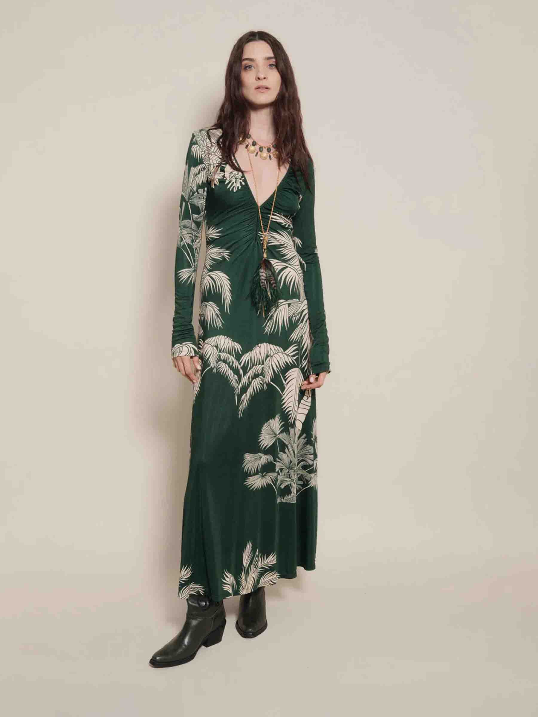 Johanna Ortiz Mujer Barcelona Vestido Midi Alma color Verde sku 721-000623 01 - Foto 2