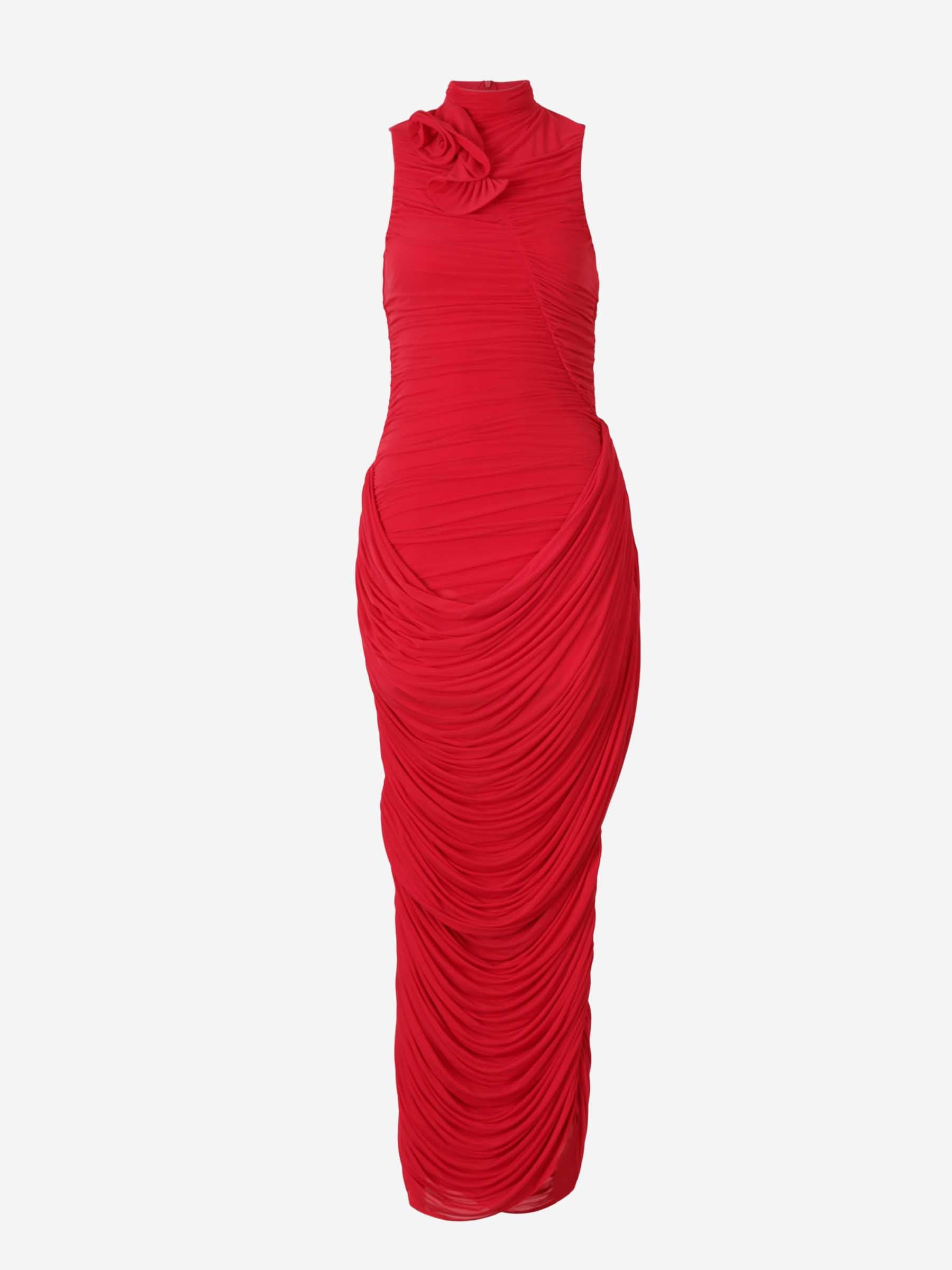 Magda Butrym Mujer Barcelona Vestido Midi Drapeado color Rojo sku 721-000636 01 - Foto 1