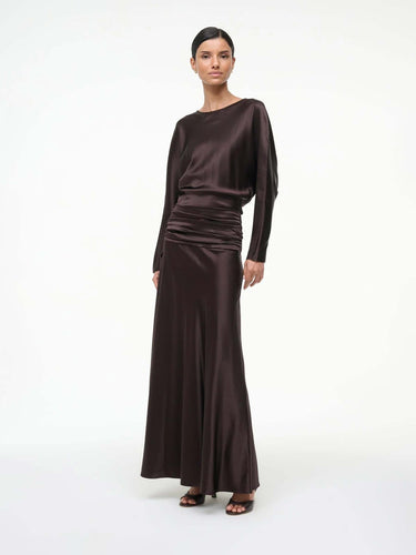 Staud Mujer Barcelona Vestido Maxi Freda color Marrón Oscuro sku 721-000640 01 - Foto 2