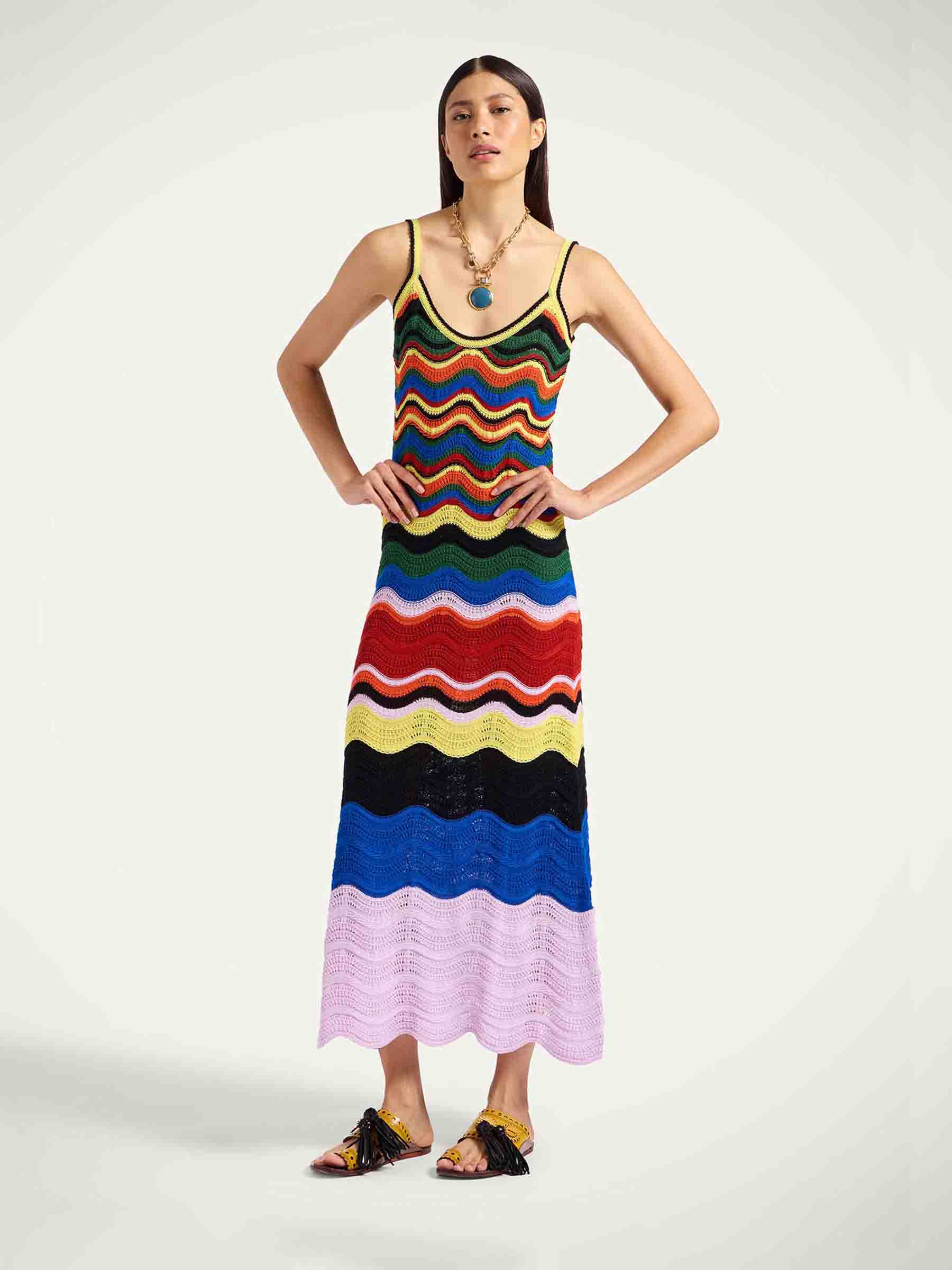 LaDoubleJ Mujer Barcelona Vestido Punto Chevron Sundress color Multicolor sku 721-000645 01 - Foto 2