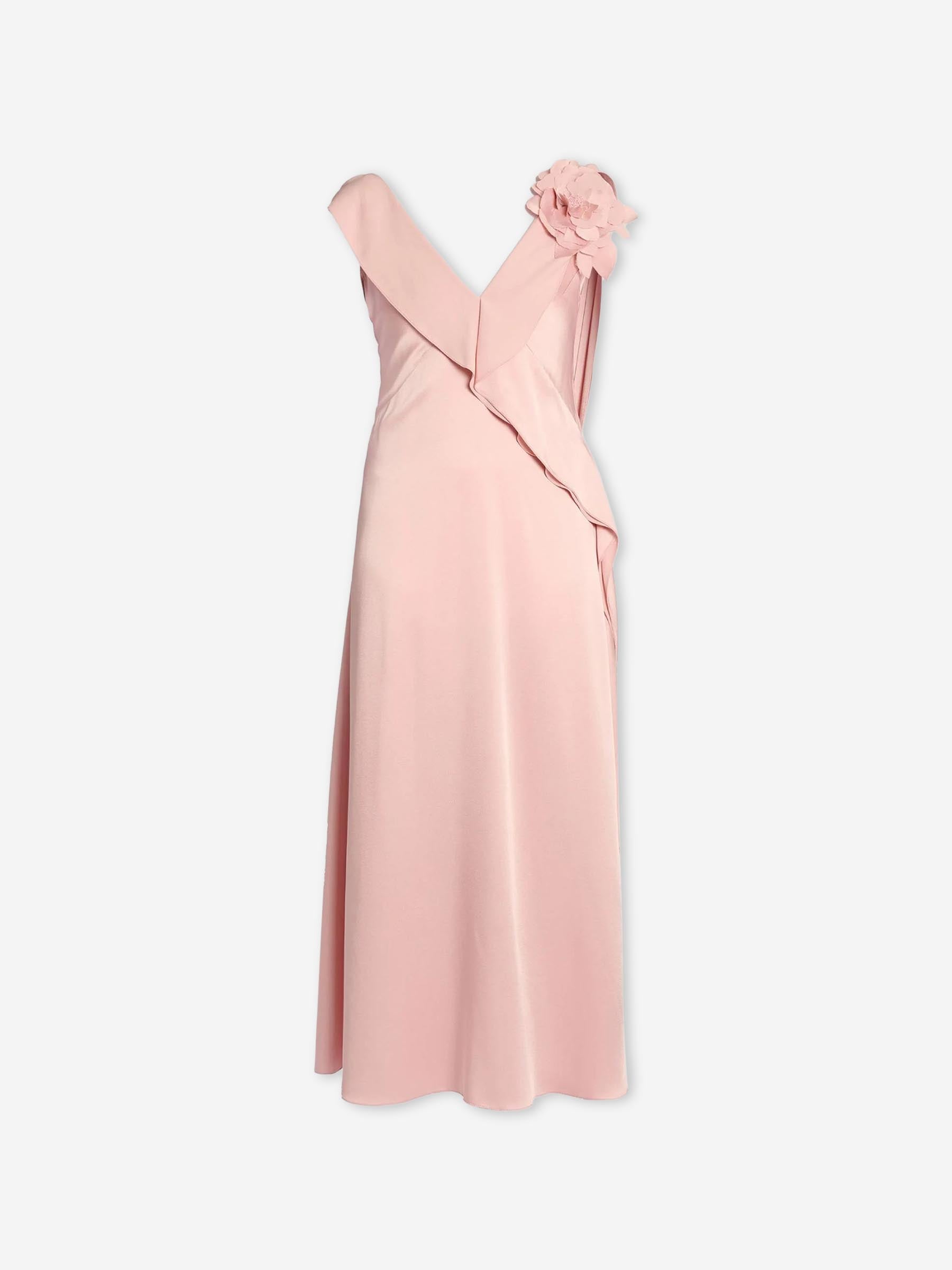 Erdem Mujer Barcelona Vestido Midi Satén color Rosa Envejecido sku 721-000651 01 - Foto 1