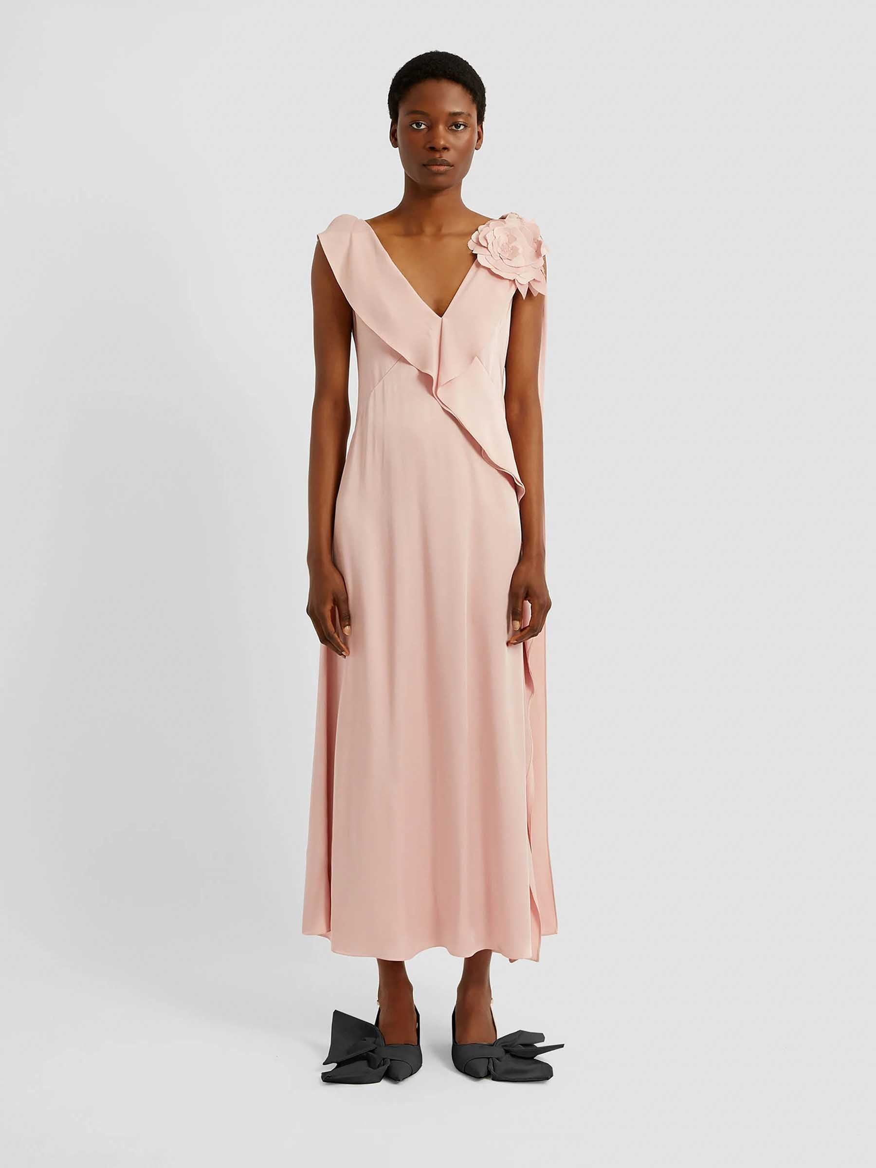 Erdem Mujer Barcelona Vestido Midi Satén color Rosa Envejecido sku 721-000651 01 - Foto 2