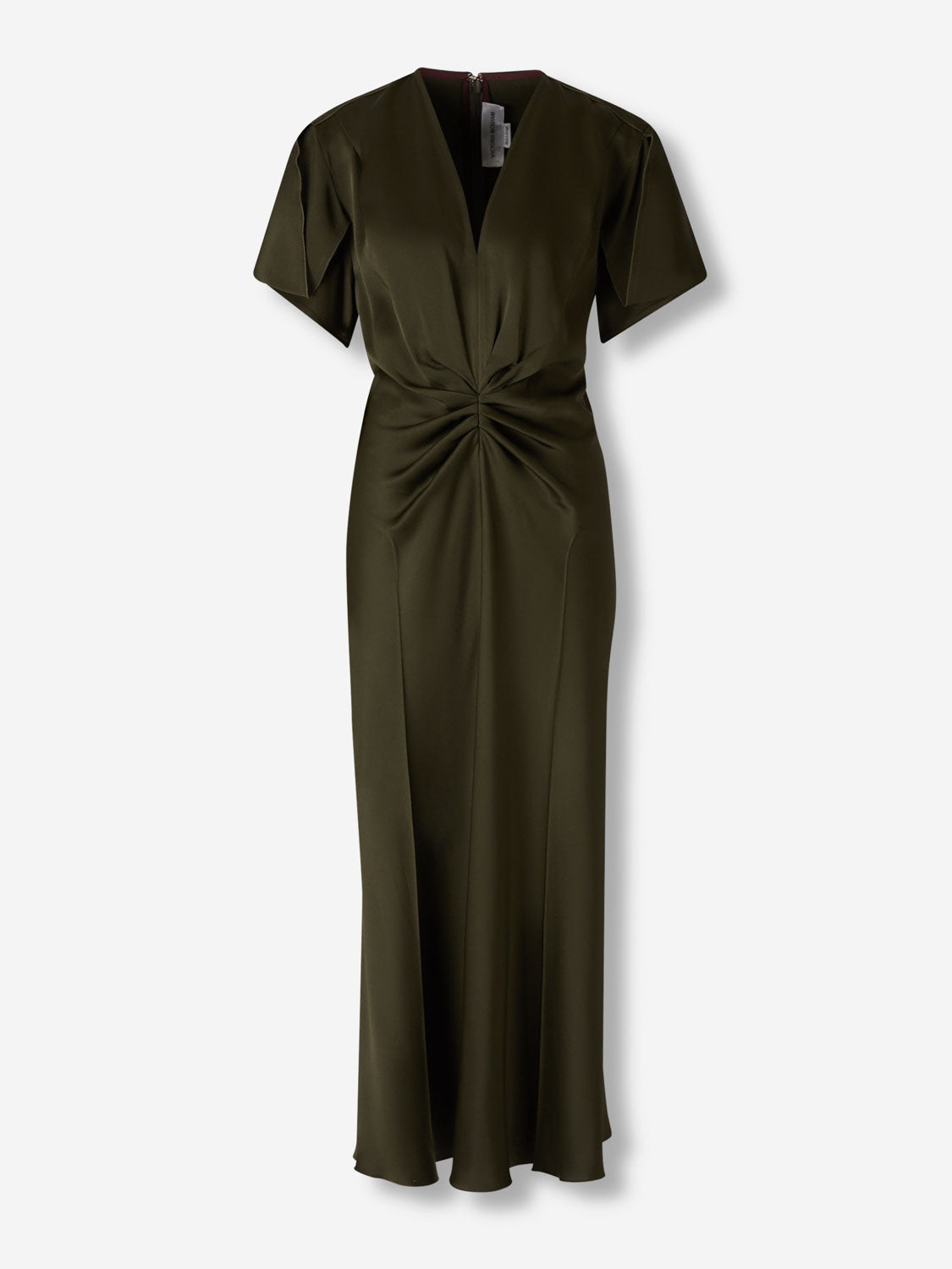 Victoria Beckham Mujer Barcelona Vestido Drapeado Midi color Verde Militar sku 721-000660 01 - Foto 1