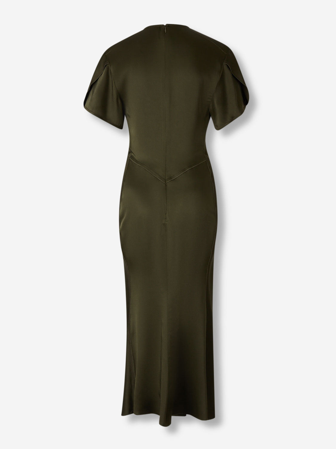 Victoria Beckham Mujer Barcelona Vestido Drapeado Midi color Verde Militar sku 721-000660 01 - Foto 2