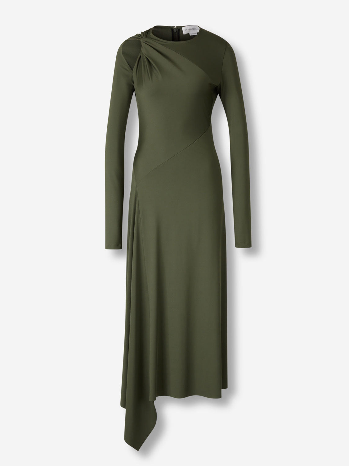 Victoria Beckham Mujer Barcelona Vestido Asimétrico Drapeado color Verde Militar sku 721-000664 01 - Foto 1
