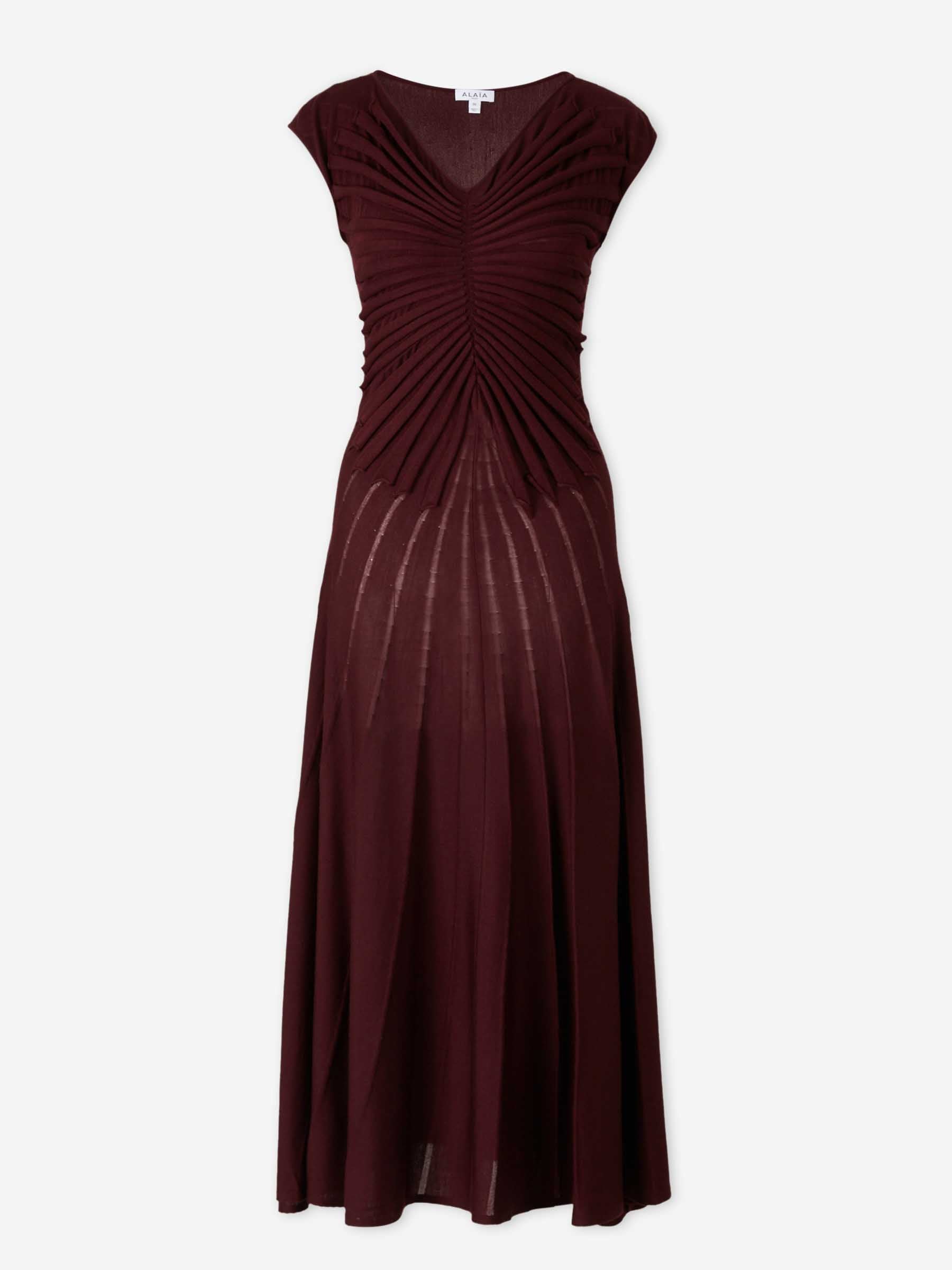 Alaïa Mujer Barcelona Vestido Midi Fruncido color Burdeos sku 721-000669 01 - Foto 1