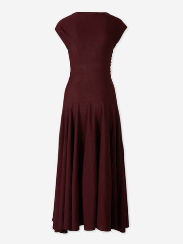 Alaïa Mujer Barcelona Vestido Midi Fruncido color Burdeos sku 721-000669 01 - Foto 2