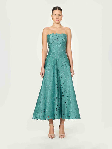 Costarellos Mujer Barcelona Vestido Midi Vella color Verde Turquesa sku 721-000671 01 - Foto 2