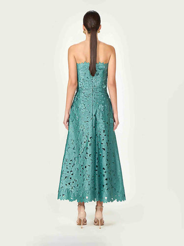 Costarellos Mujer Barcelona Vestido Midi Vella color Verde Turquesa sku 721-000671 01 - Foto 3